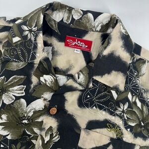 Vintage Swobo San Francisco USA Floral Button Up Rayon Cotton Blend Shirt Mens L